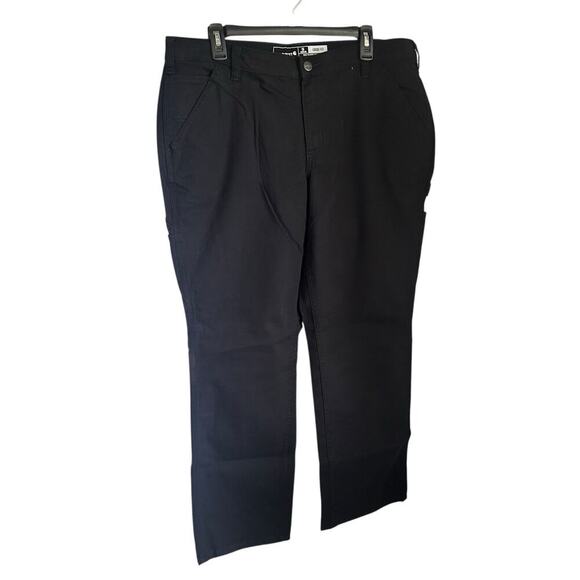 CARHARTT WOMEN Rugged Flex Loose Fit Canvas Work Pant Black Size 16 - Picture 1 of 6